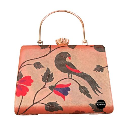 Paithani Clutch with Golden Zari Sling Chain