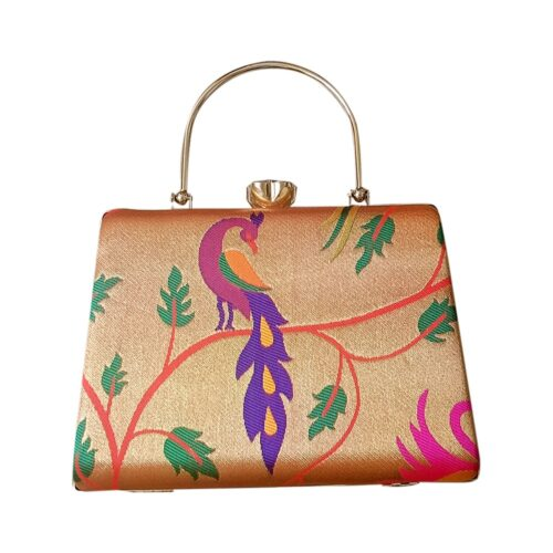 Golden Paithani Clutch