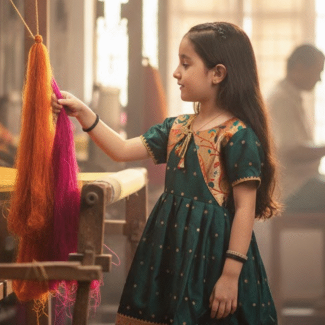 Paithani Frock: A Charming Mix of Heritage and Modern Fashion for Girls