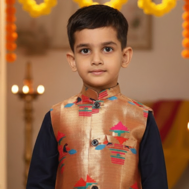 Paithani Jacket for Kids: The Perfect Festive Outfit for Little Trendsetters